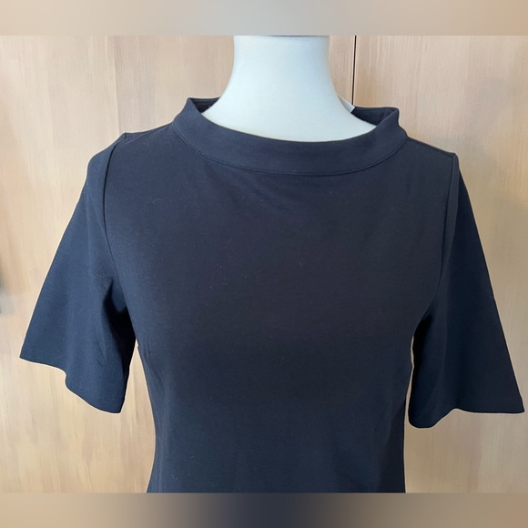 Talbots boat or funnel neck button back short sleeve top, dressy knit, small - Picture 2 of 10